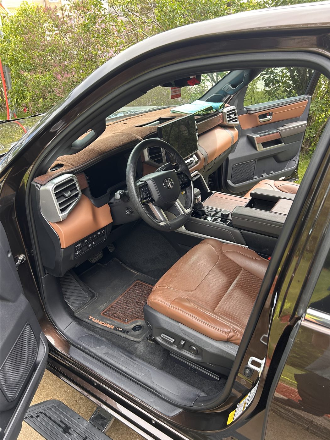 Clean Toyota Tundra front interior after mobile detailing